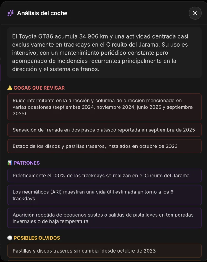 Informe del análisis del coche con IA